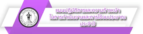 O6 แผนและความก้าวหน้าในการดำเนินงานและการใช้งบประมาณประจำปี